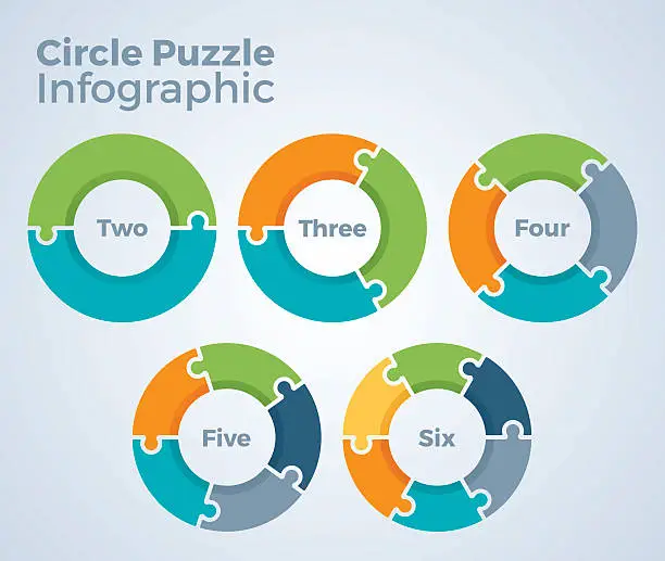 Vector illustration of Circle Puzzle Infographic