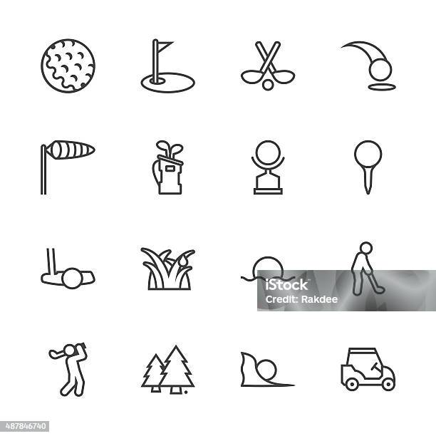 Golf Icons Line Series Stock Illustration - Download Image Now - Icon Symbol, Golf, Hole