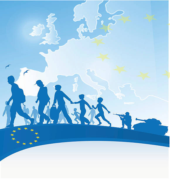 immigration background immigration people on europe  background slave market stock illustrations