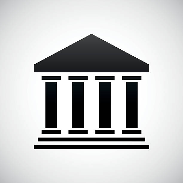 ilustrações de stock, clip art, desenhos animados e ícones de ícone de banco sobre um fundo branco. - government building