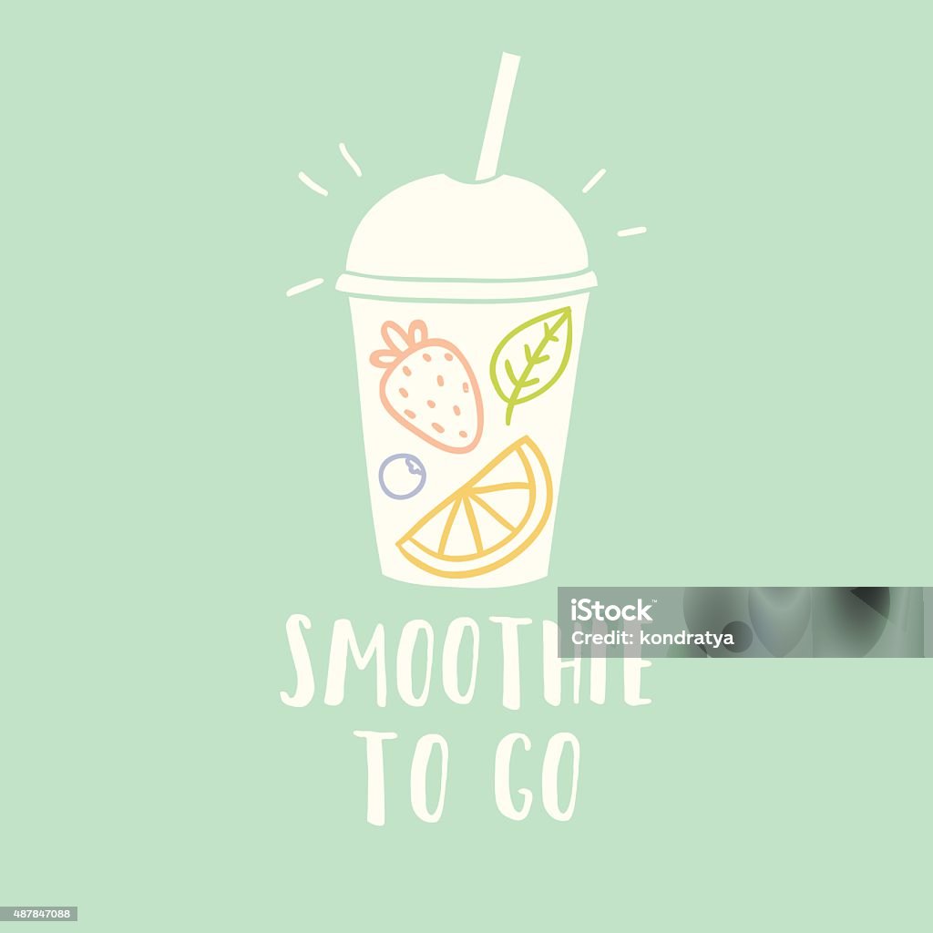 Smoothie Cup To Go Stock Illustration - Download Image Now - 2015