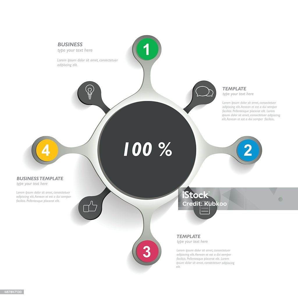 Round Map Graph Round Infographic Chart Diagram Template Vector Stock Illustration ...