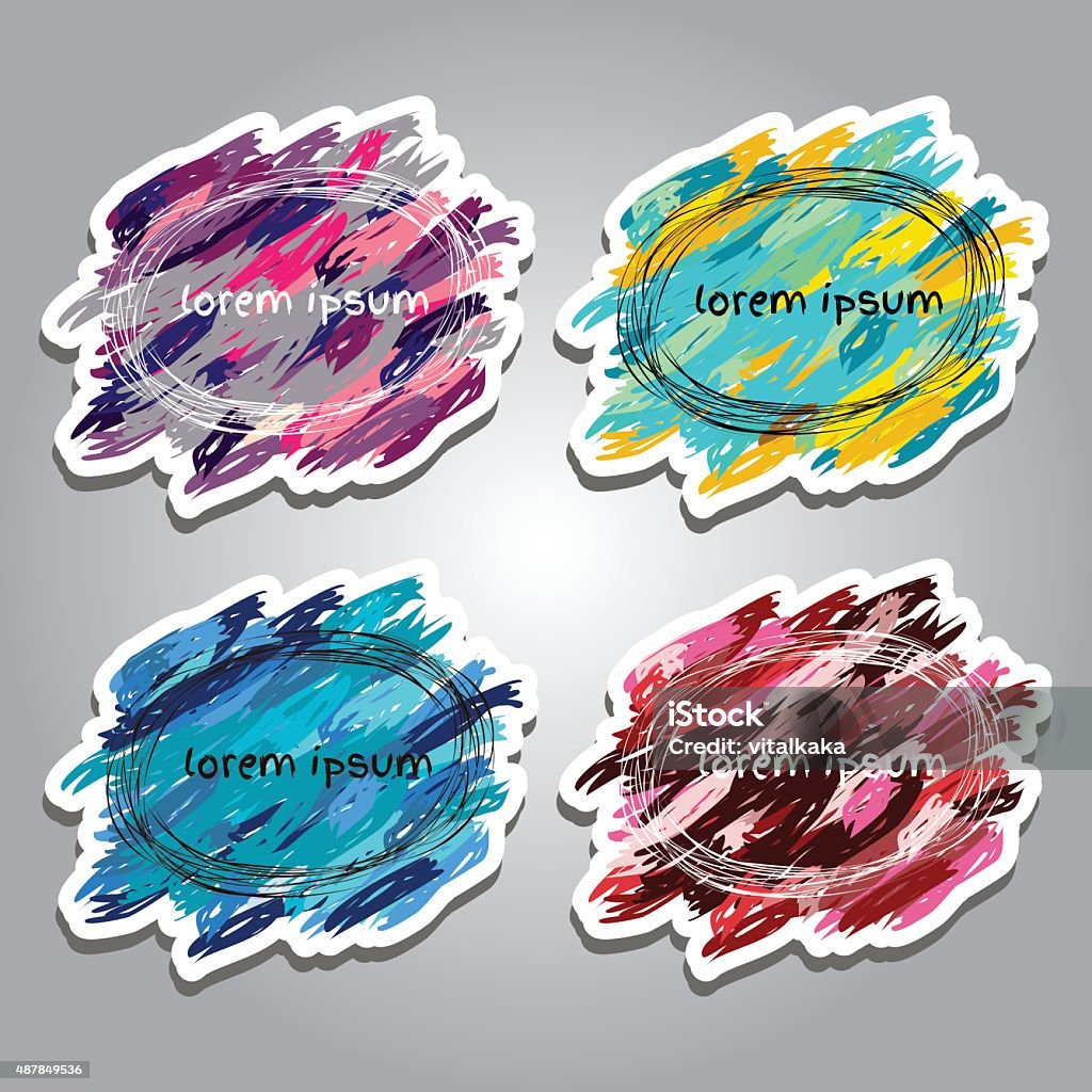 Abstract Sticker Vector Vector Sticker Stock Illustration - Download Image Now - 2015, Abstract ...