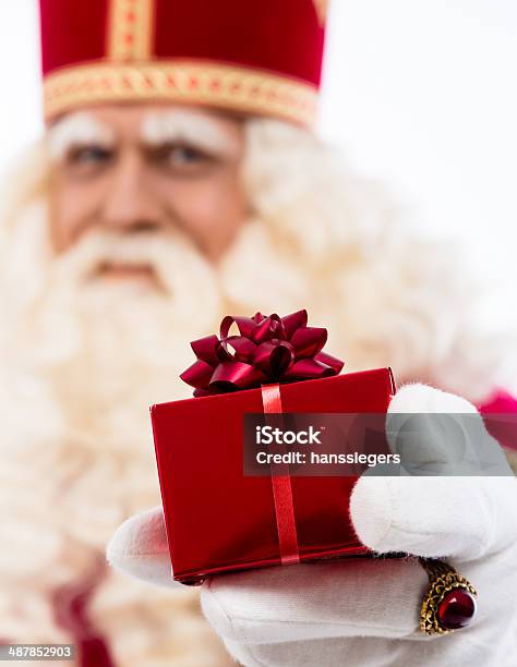 Sinterklaas Showing Gift Stock Photo - Download Image Now - Gift, Sinterklaas, Religious Saint