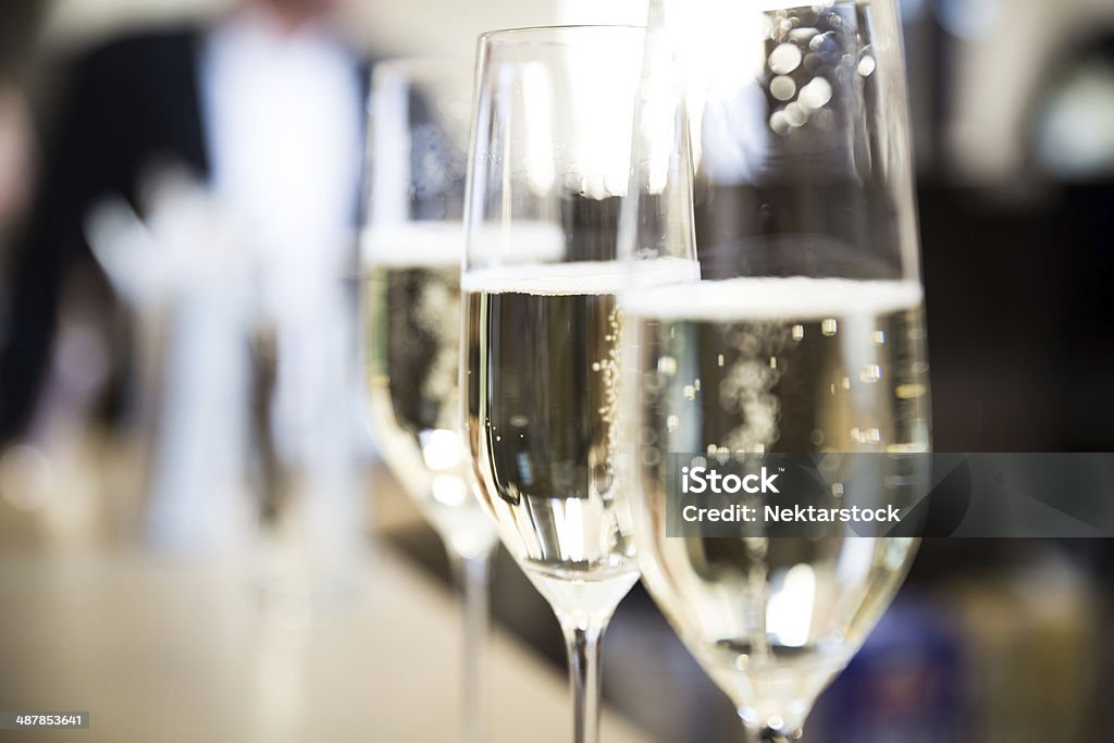 champagne glasses champagne glasses at wedding reception Champagne Stock Photo