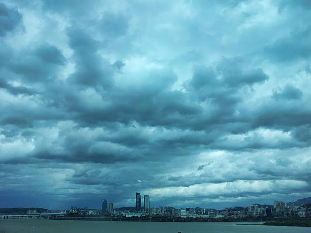 The sky and the city stock photo