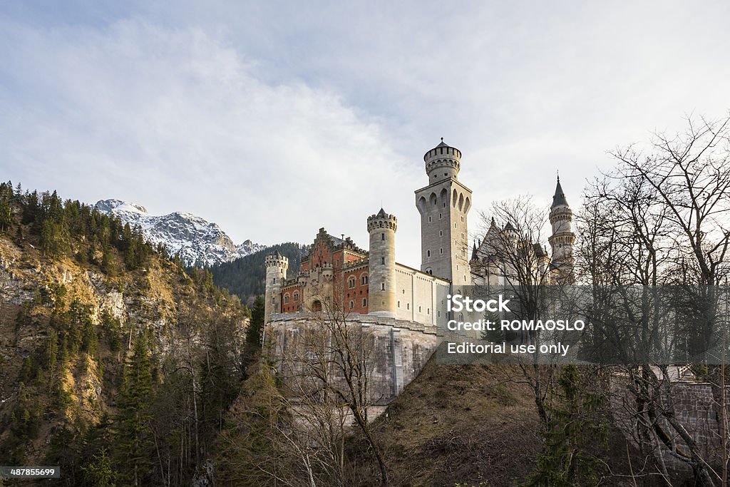 Zamek Neuschwanstein, w pobliżu Füssen w Bawaria, Niemcy - Zbiór zdjęć royalty-free (Alpy)