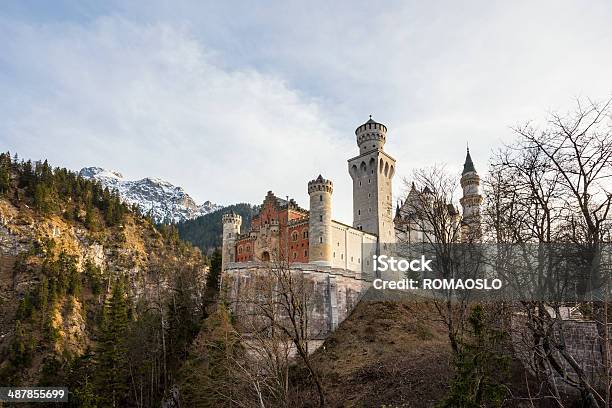 Castelo De Neuschwanstein Perto De Füssen Na Baviera Alemanha - Fotografias de stock e mais imagens de Abril
