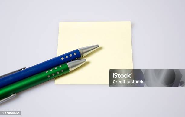 Office Stock Photo - Download Image Now - Adhesive Note, Advice, Ballpoint Pen