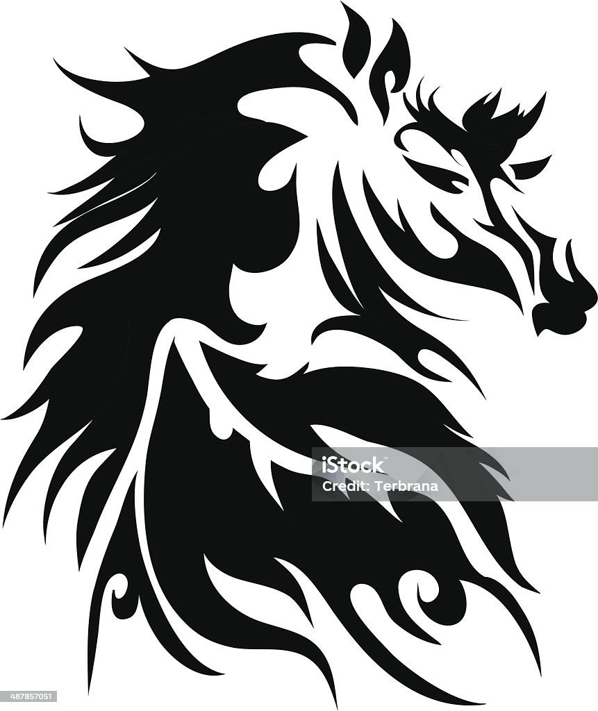 Tatuagem de cavalo - Vetor de Abstrato royalty-free