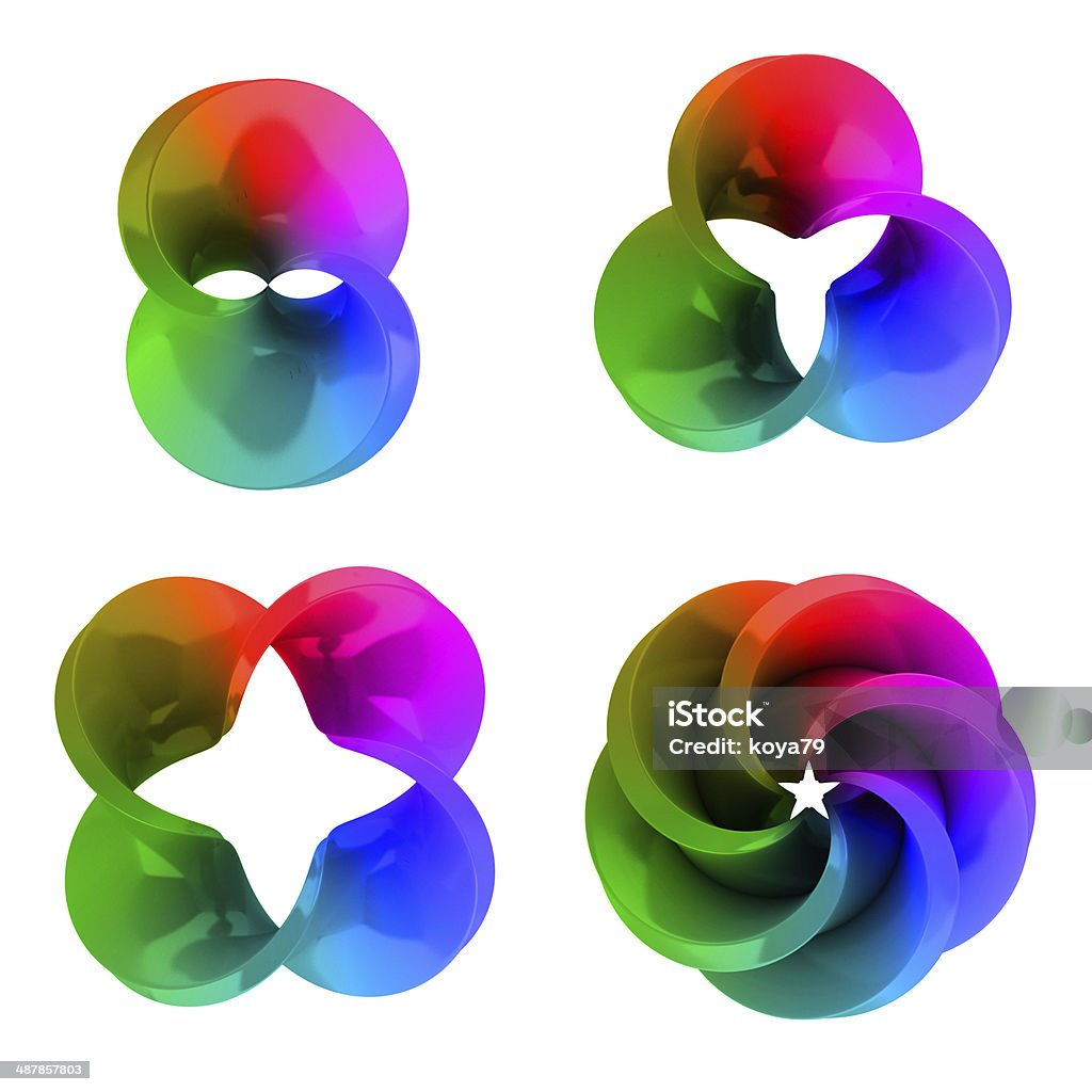 abstract three dimensional colorful shape abstract three dimensional colorful shape isolated over white background Abstract Stock Photo