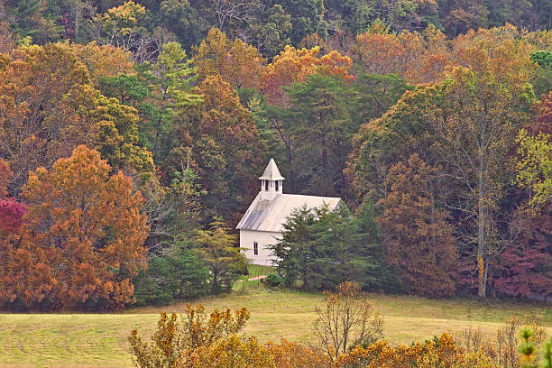 methodist chuch, cades cove - cades cove photos et images de collection