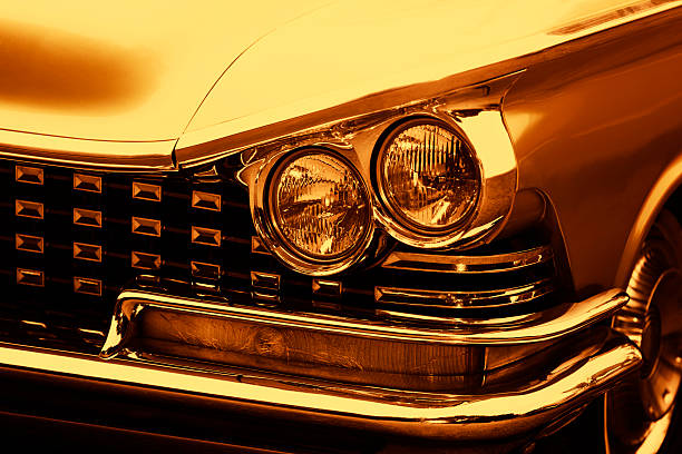 istock Classic American Car Front Detail, Toned Image 487859833
