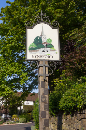 The village sign for Eynsford in Kent