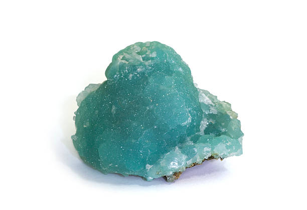 Museum piece isolated on white. Smithsonite is a zinc carbonate mineral.