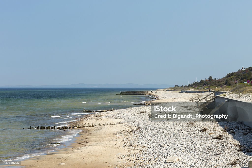 Coastline of Raageleje Denmark Raageleje Beach at the northern shores of the large Danish isle Zealand. Clear Sky Stock Photo
