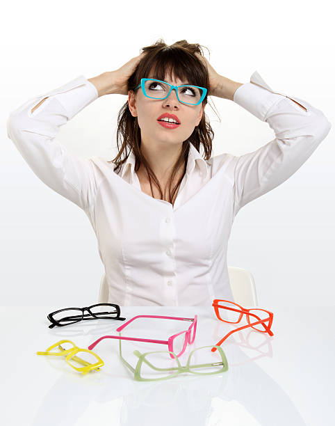 istock Pretty girl wearing colored spectacles 487881023