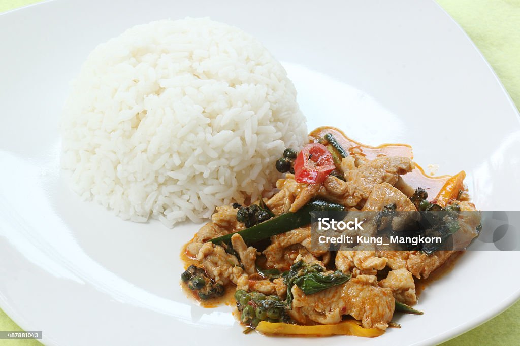 panang curry di pollo con ric - Foto stock royalty-free di Adulazione