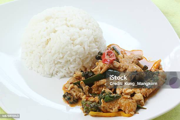 Panang Curry Di Pollo Con Ric - Fotografie stock e altre immagini di Adulazione - Adulazione, Asia, Calore - Concetto