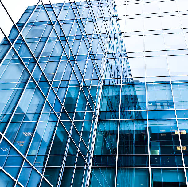 istock blue texture of modern glass wall 487881375