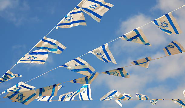 istock Israel Flag on Independence Day 487898107
