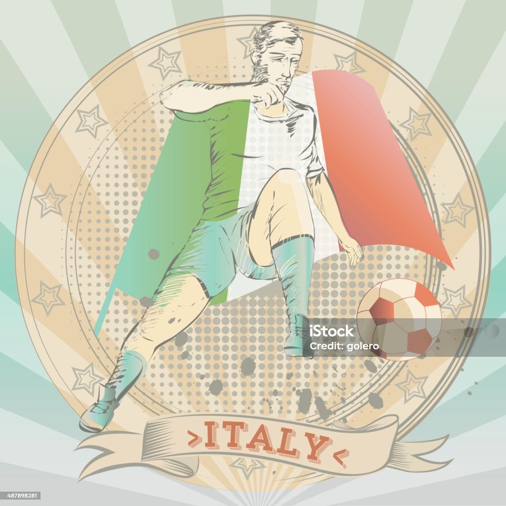 Gekritzel einer italienischen soccer player - Lizenzfrei Abstoß Vektorgrafik