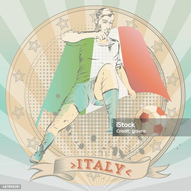 Gekritzel Einer Italienischen Soccer Player Stock Vektor Art und mehr Bilder von Abstoß - Abstoß, Altertümlich, Blau