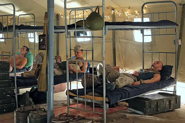 The soldiers has a rest in barracks