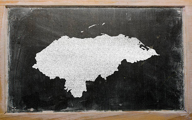 istock outline map of honduras on blackboard 487900063