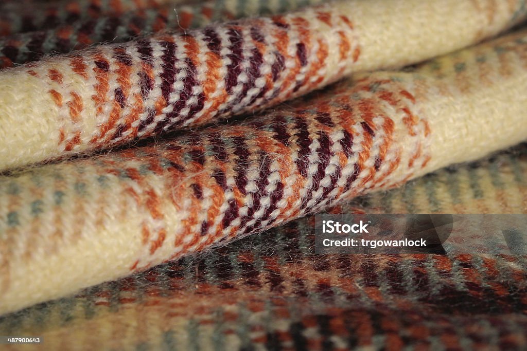 Tartan fabric Folded wool tartan material as a background image Blanket Stock Photo