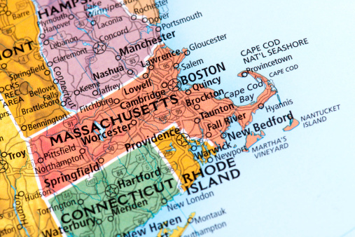 Map of Massachusetts State. 