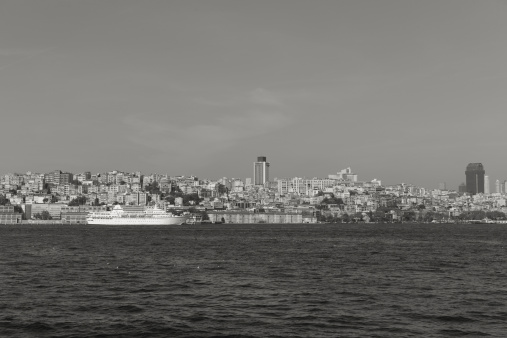istnabul, turkey - October 27, 2012: Traditional cityview of european side is by bosphorus  at Istanbul Turkey