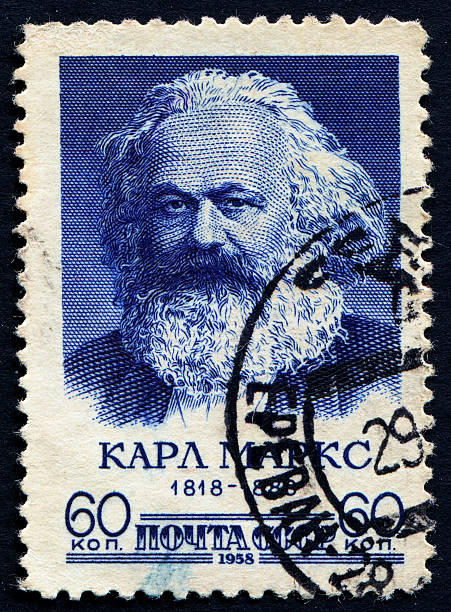 istock Stamp printed in  USRR  of Karl Marx , 487904657