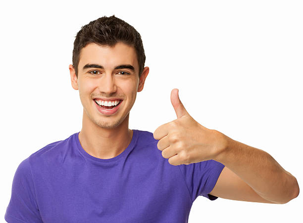 istock Young Man In Wishing Good Luck - Isolated 487905641