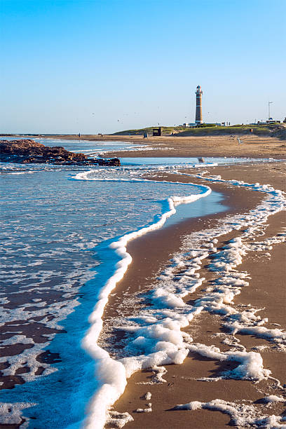 Lighthouse and famous beach in Jose Ignacio, Uruguay