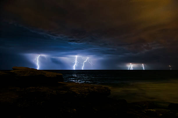 istock Lightning strikes in the Tasman Sea 487918453