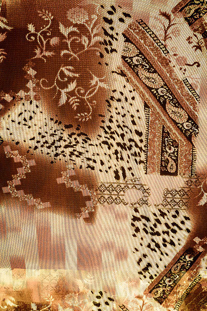 istock texture fabric tiger and flowers for background 487918474