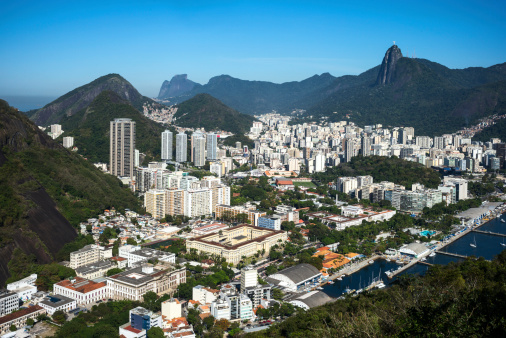 Brazil, Rio De Janeiro, the Botafogo bay seen from the Pao De Acucar (Sugarloaf Mountain)