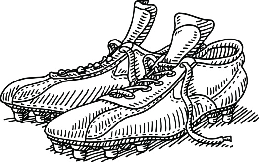 Pair Soccer Shoes Drawing