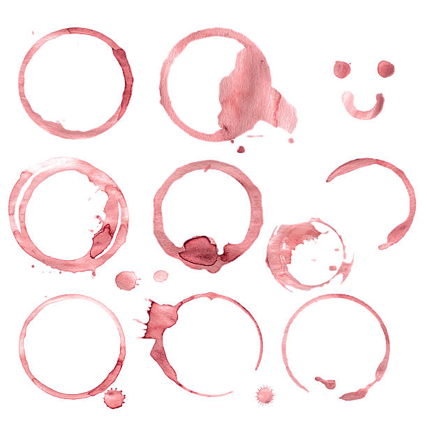 istock Wine stain circles in red tones with realistic gradient shading 487919955
