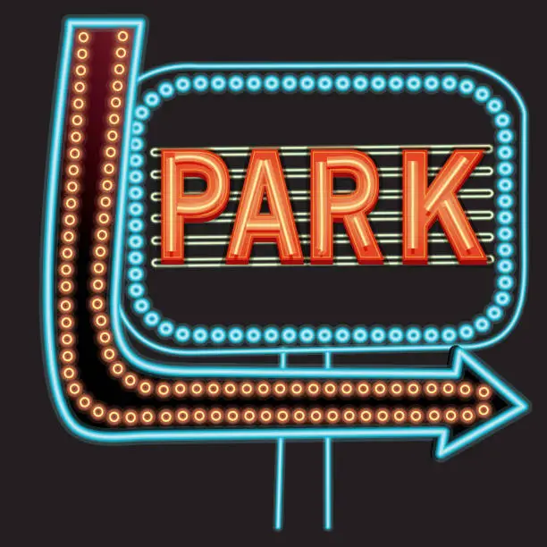Vector illustration of Park neon sign