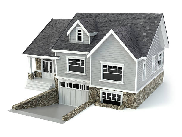 istock House isolated on white. Real estate concept. 487920196