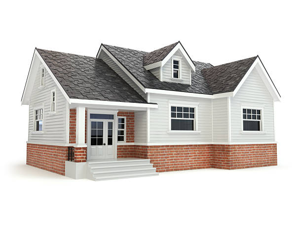 istock House isolated on white. Real estate concept. 487920220