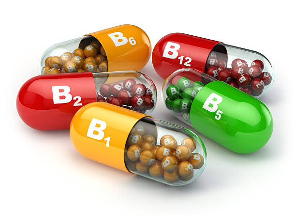 ビタミン b .カプセル b 1 b 2 b 6 b 12 - b 2 b ストックフォトと画像