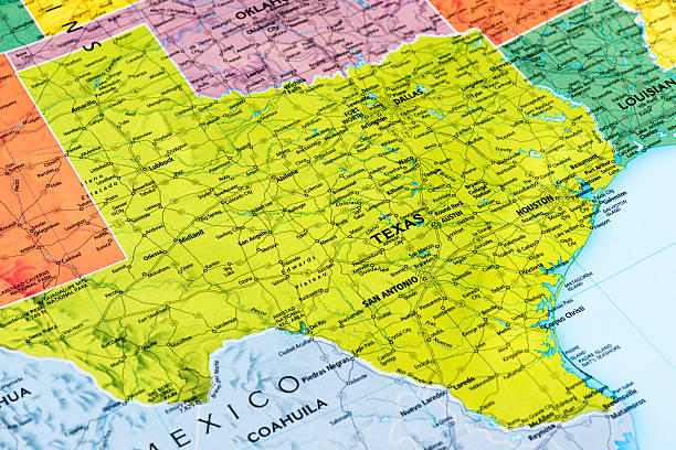 Texas Map of Texas State.  continent geographic area photos stock pictures, royalty-free photos & images