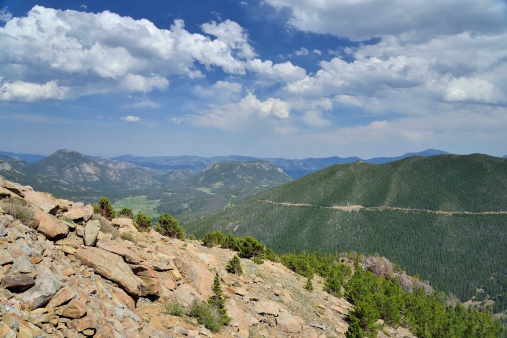 The Rocky Mountain National Park outside of Estes Park, Colorado at about 10,000 feet.