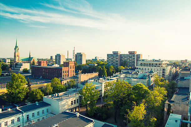 città di lodz, polonia - lodz foto e immagini stock