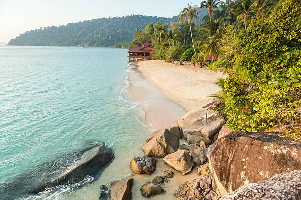 istock Deserted beach on Pulau Tioman, Malaysia 487921979