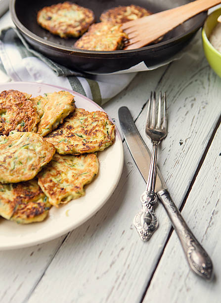 istock Fresh homemade zucchini pancakes 487925282