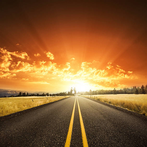istock Sunset on the road on the oregon 487936822